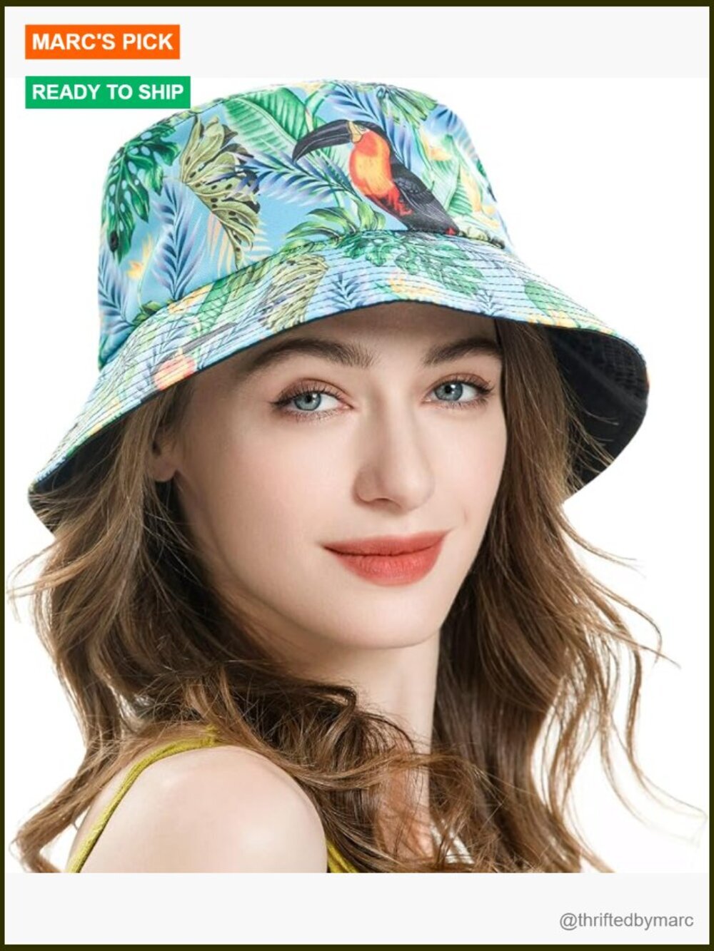 Printed Bucket Hat with Sun Protection - Packable Summer Hat